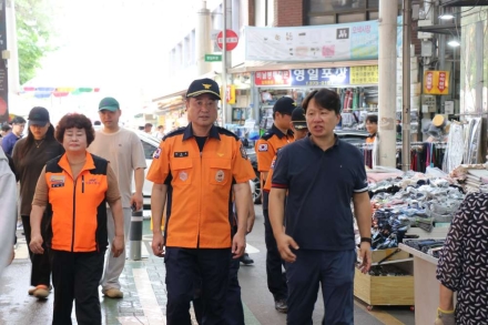 오산소방서, 수해 우려지역과 오색시장 찾아 복합재난 대응 태세 점검